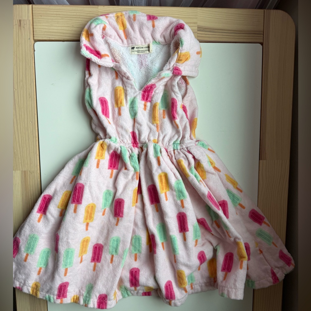 Organic cotton Monica & Andy swimsuit cover up dress size 5T, popsicle print - Picture 2 of 6
